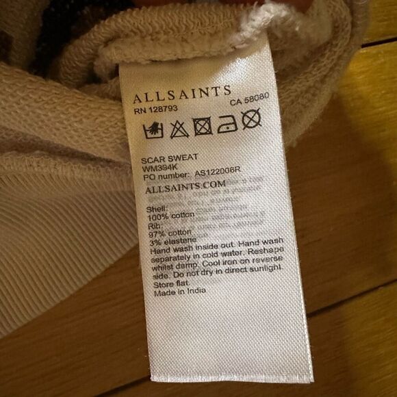 Allsaints textured animal print pullover sweatshirt large - Picture 5 of 9